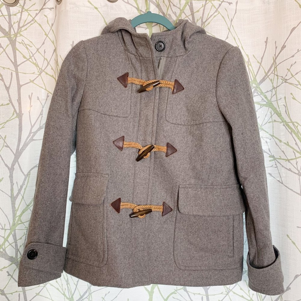 J Crew Melton Wool Toggle Duffle Coat